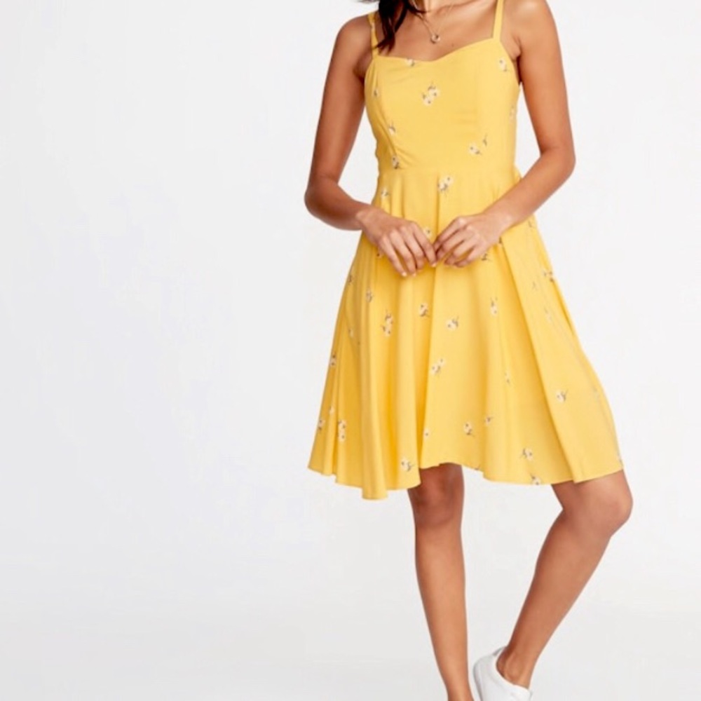 Old Navy Yellow Floral Flowy Dress